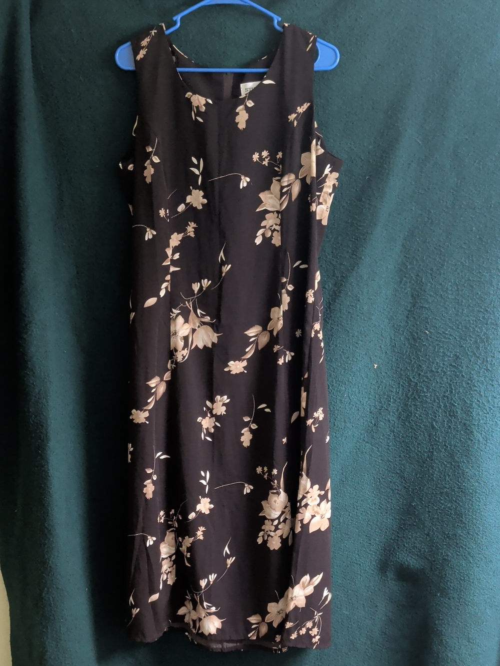 Sleeveless Brown Floral Midi Dress - Classic Everyday Style